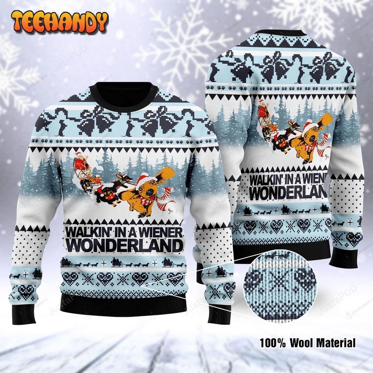 Reindeer Santa Claus Walkin’ In A Wiener Wonderland Sweater