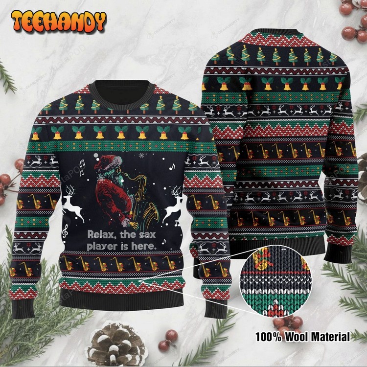 Relax The Sax Ugly Christmas Sweater, All Over Print Sweatshirt