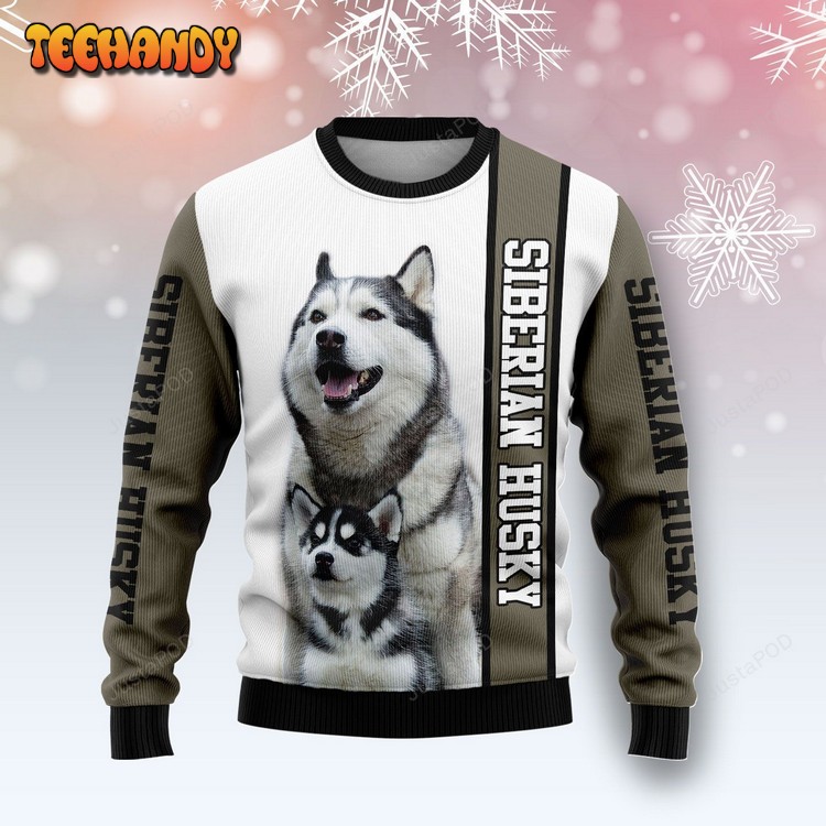 Rescued Siberian Husky Ugly Christmas Sweater, Ugly Sweater