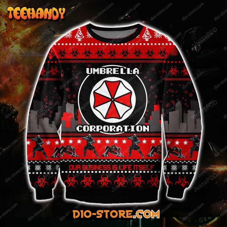 Resident Evil Umbrella Corporation 3d Print Ugly Christmas Sweater