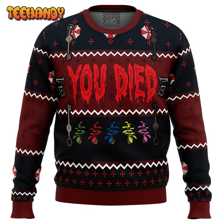 Resident Evil You Died Ugly Christmas Sweater