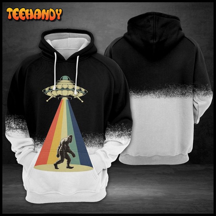 Retro Vintage Bigfoot 3D Printed Hoodie Zipper Hoodie