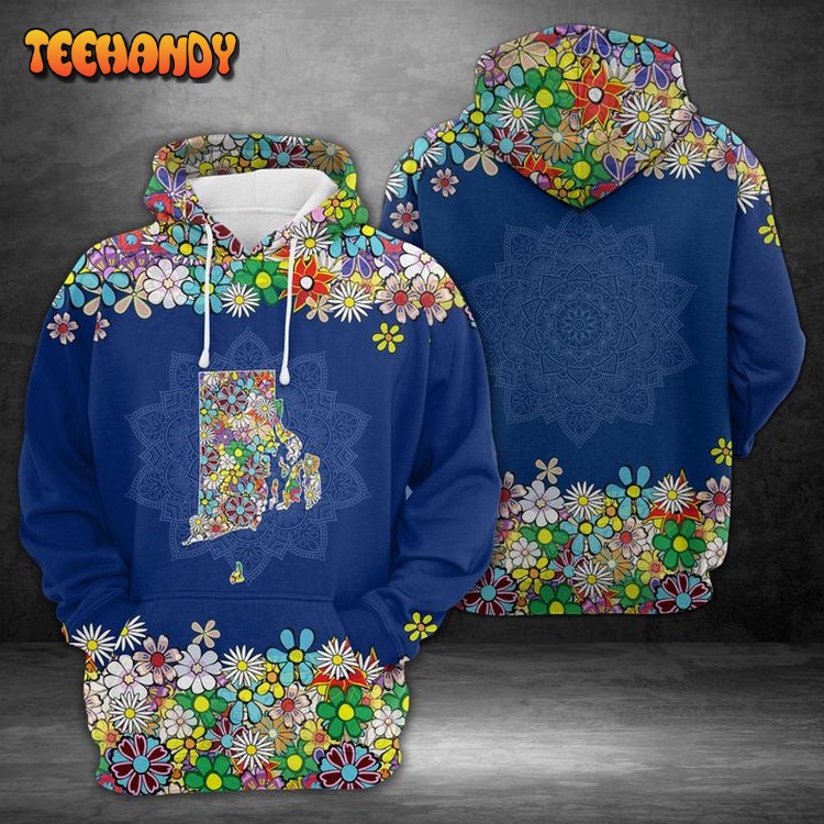 Rhode Island Flower 3D Printed Hoodie Zipper Hoodie