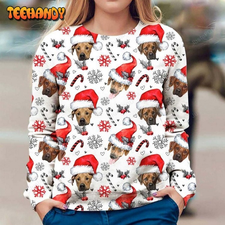 Rhodesian Ridgeback Ugly Christmas Sweater, All Over Print Sweatshirt