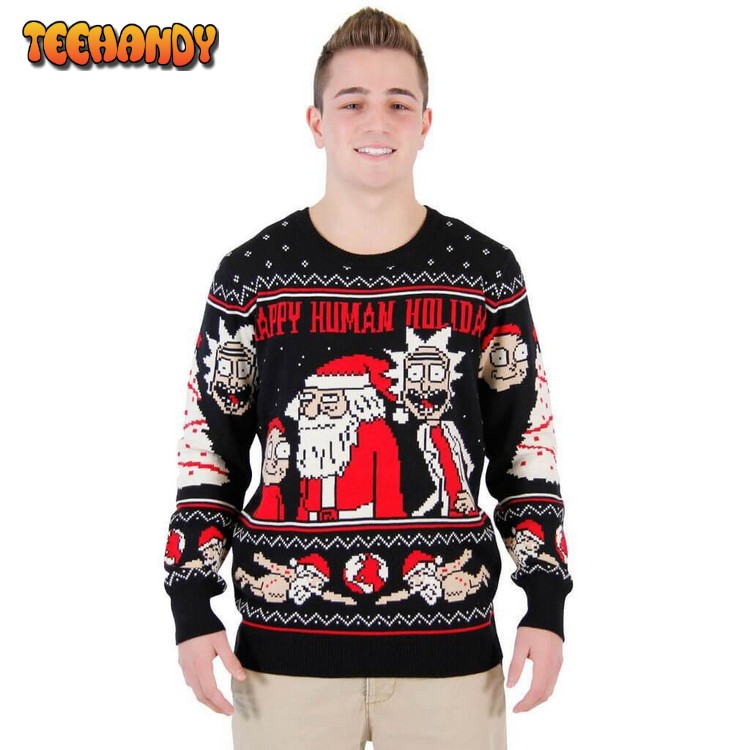 Rick And Morty Happy Human For Unisex Ugly Christmas Sweater