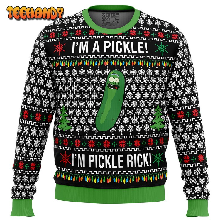 Rick and Morty Pickle Rick Ugly Christmas Sweater