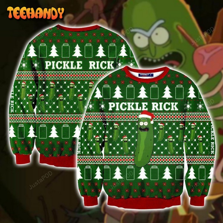 Rick And Morty Pickle Rick Ugly Christmas Sweater, Ugly Sweater