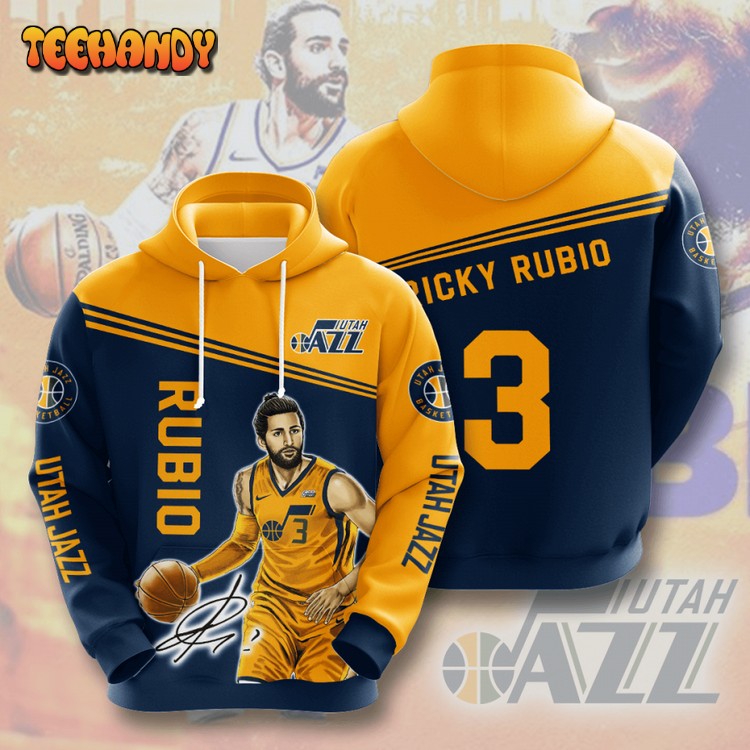 Ricky Rubio Utah Jazz 3D Printed Hoodie Zipper Hoodie