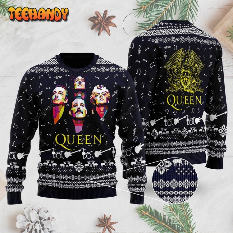 Rock Music Queen Band With Their Logo Ugly Christmas Sweater