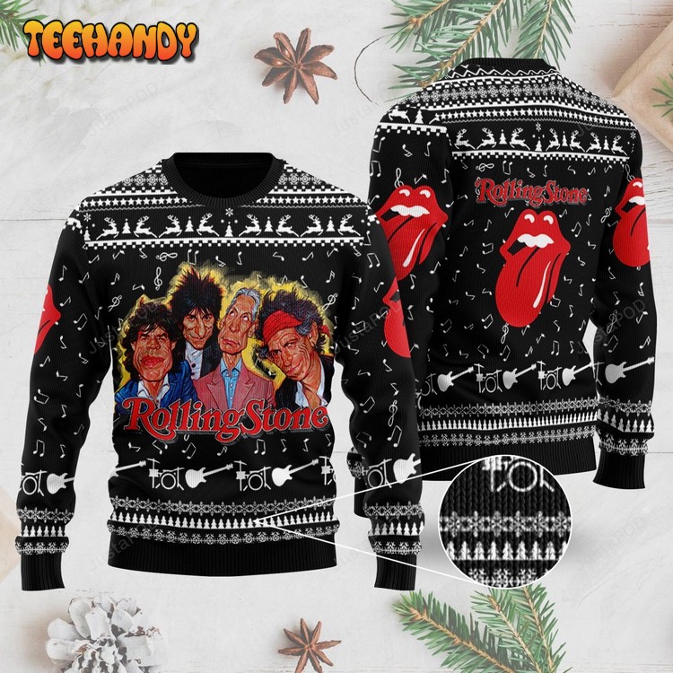 Rock Music The Rolling Stones Band And Colorful Logo Ugly Sweater