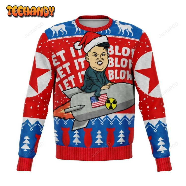 Rocket Christmas Let It Blow Ugly Christmas Sweater