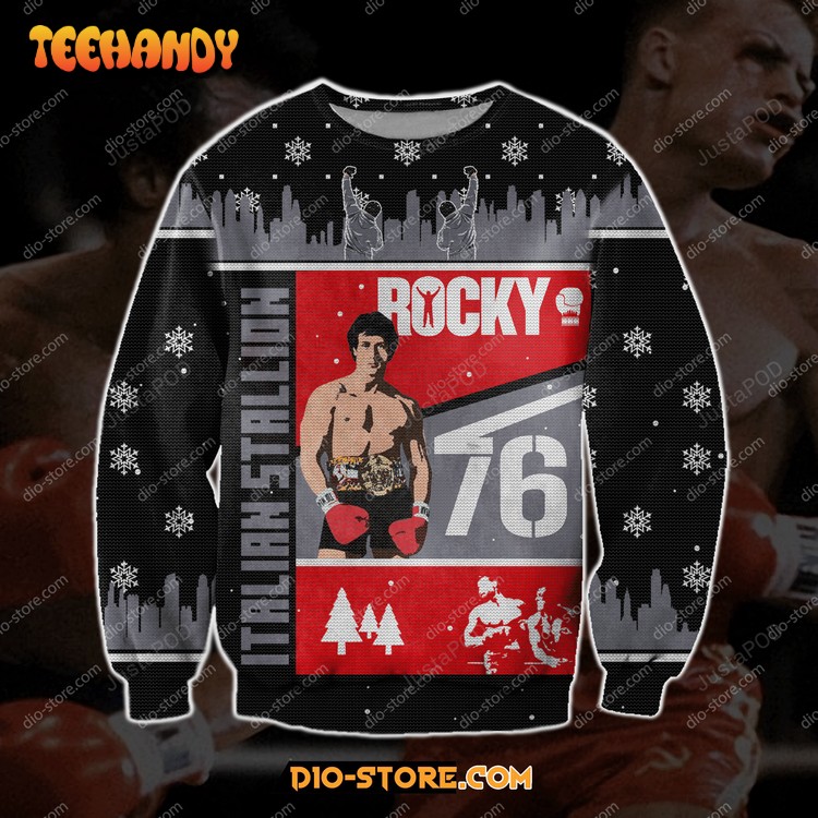 Rocky Balboa Ugly Christmas Sweater, All Over Print Sweatshirt