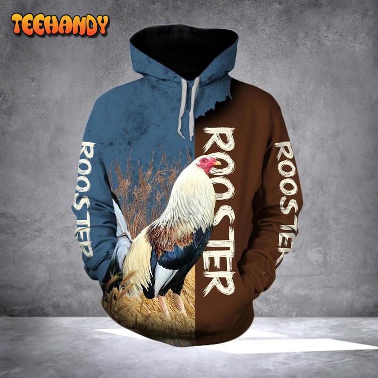 Rooster 3D Printed Hoodie Zipper Hoodie