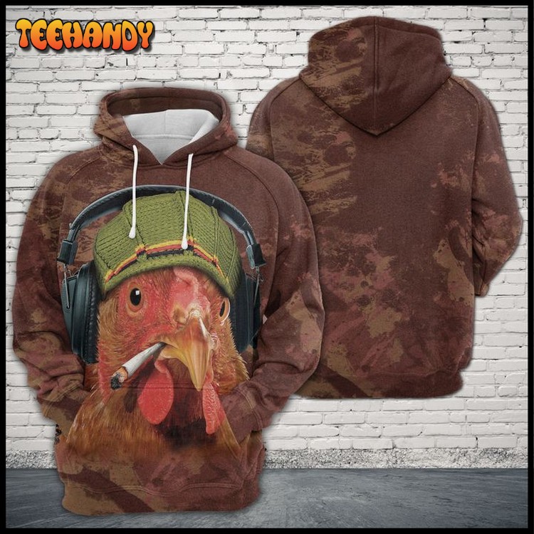 Rooster Cool 3D Printed Hoodie Zipper Hoodie