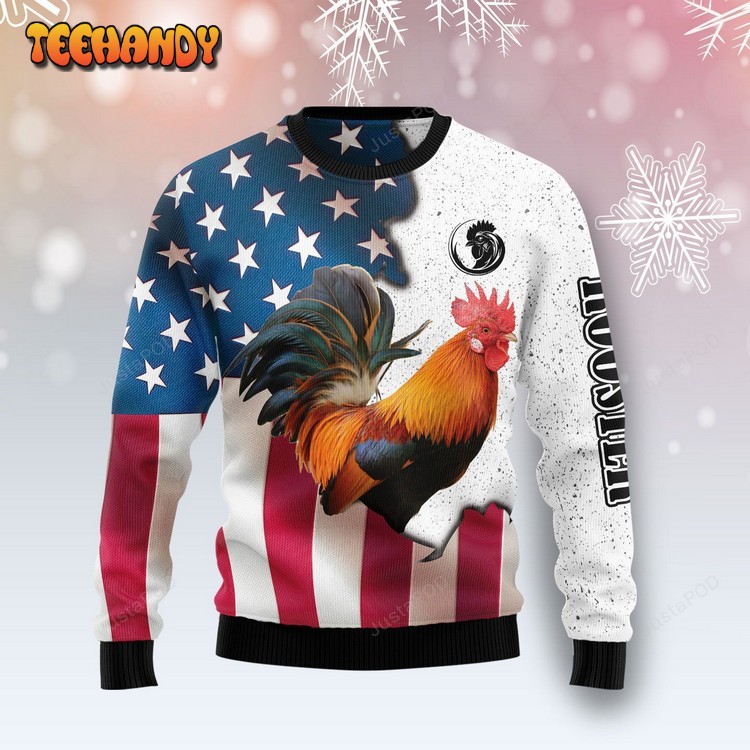 Rooster USA Ugly Christmas Sweater, Ugly Sweater, Christmas Sweaters