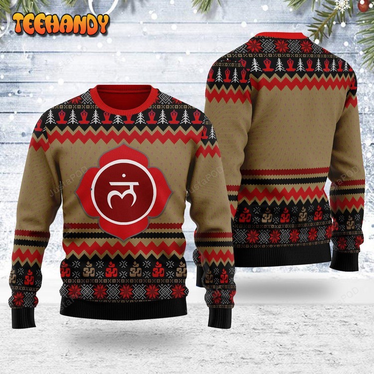 Root Chakra Ugly Christmas Sweater, All Over Print Sweatshirt