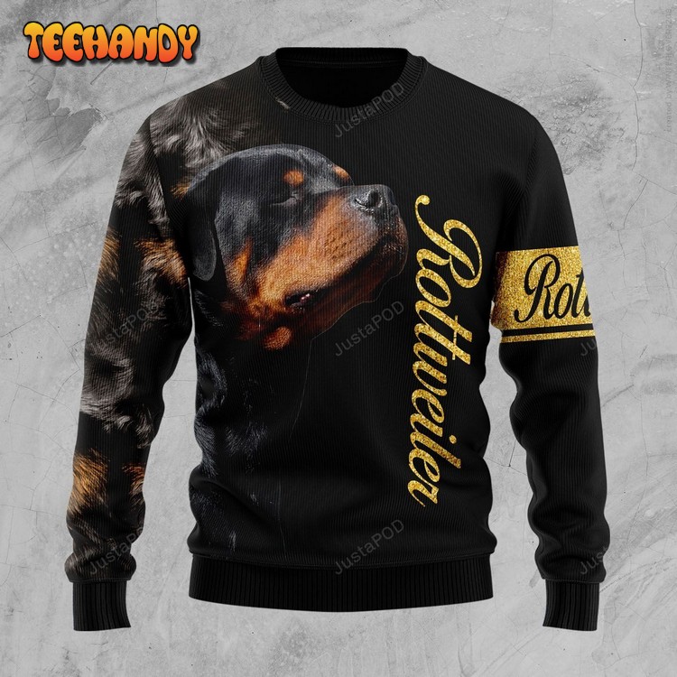 Rottweiler Half Cool Ugly Christmas Sweater, Ugly Sweater