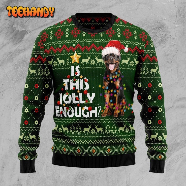 Rottweiler Is This Jolly Enough Ugly Christmas Sweater