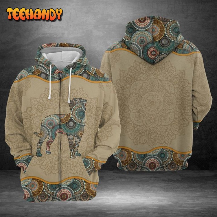 Rottweiler Mandala 3D Printed Hoodie Zipper Hoodie