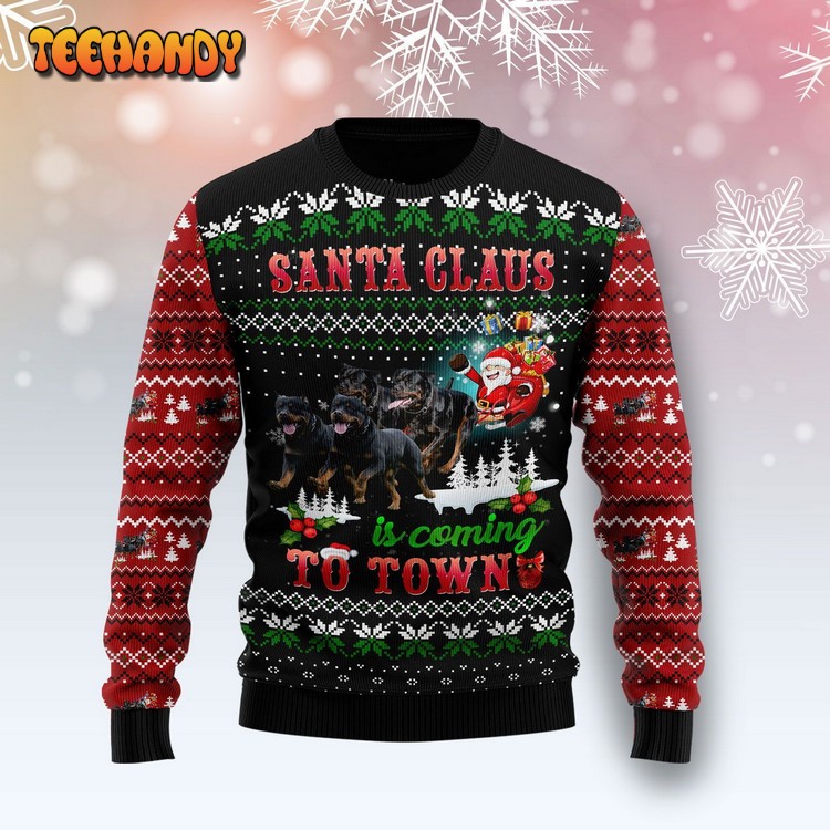 Rottweiler Town Christmas Ugly Christmas Sweater