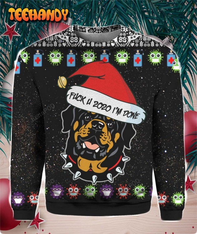 Rottweiler Ugly Christmas Sweater, All Over Print Sweatshirt