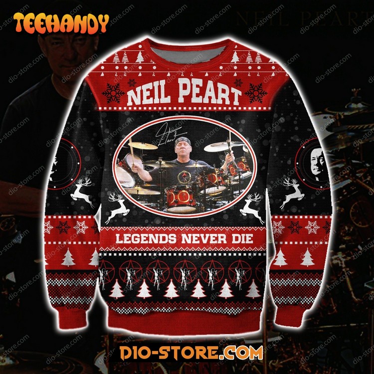 Rush Drummer Neil Peart Legends Never Die For Fan Ugly Sweater