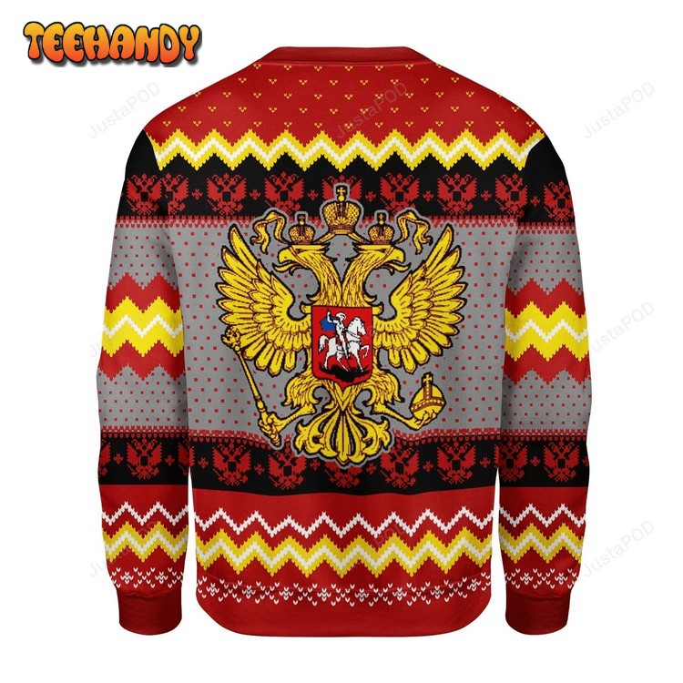 Russia Coat Of Arms Ugly Christmas Sweater, All Over Print Sweatshirt