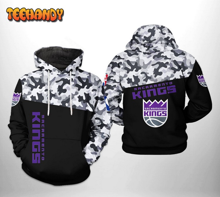 Sacramento Kings NBA Camo Veteran Team 3D Printed Hoodie