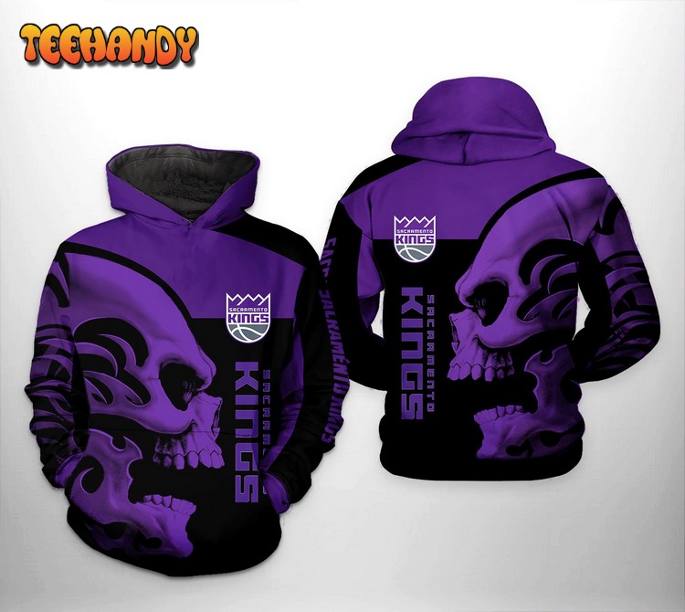 Sacramento Kings NBA Skull Team 3D Printed Hoodie Zipper Hoodie