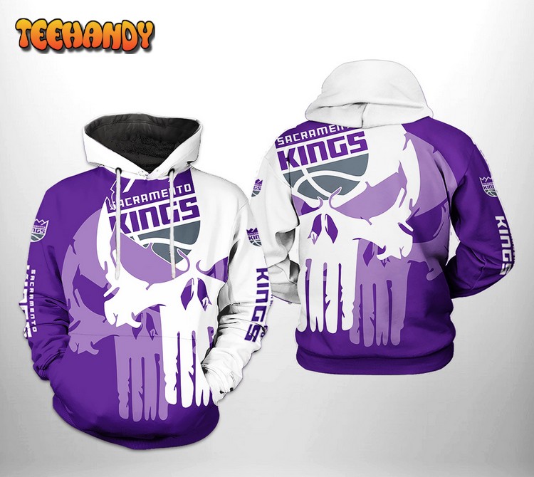 Sacramento Kings NBA Team Skull 3D Printed Hoodie Zipper Hoodie