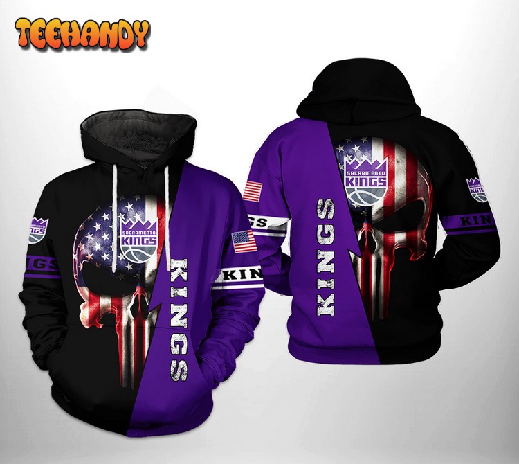 Sacramento Kings NBA US Flag Skull Team 3D Printed Hoodie