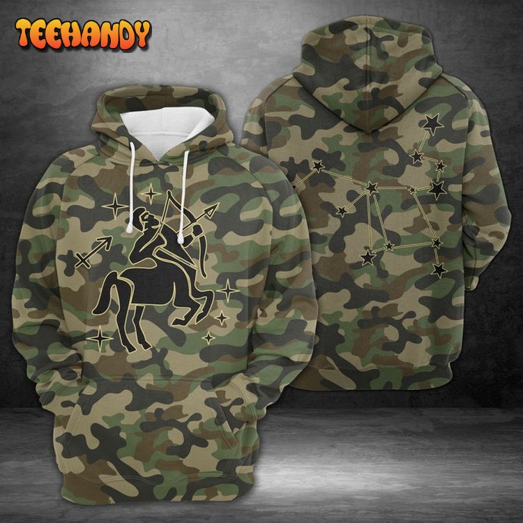 Sagittarius Horoscope Camo 3D Printed Hoodie Zipper Hoodie