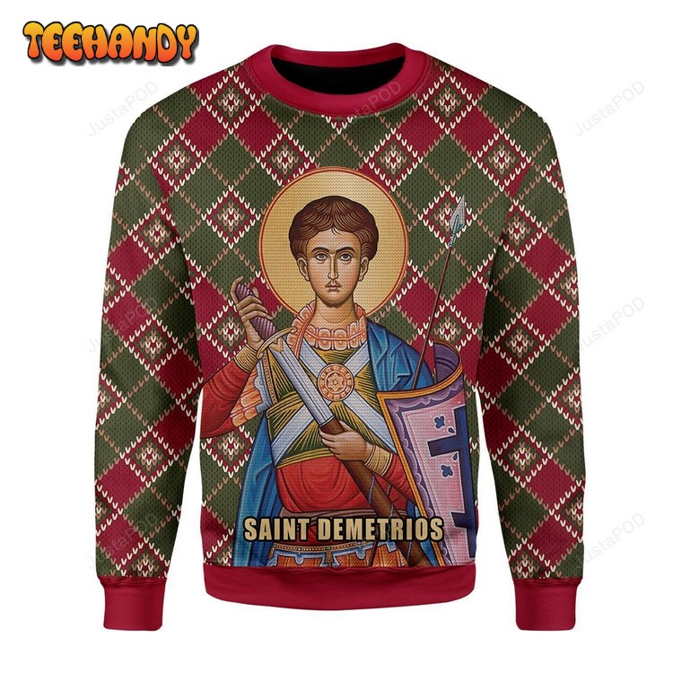 Saint Demetrios Ugly Christmas Sweater, All Over Print Sweatshirt