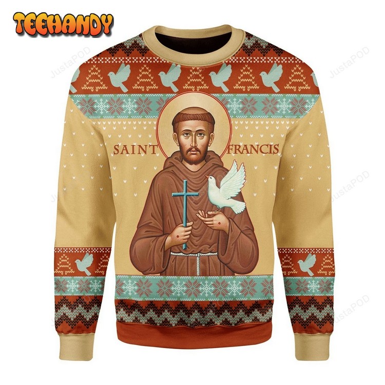 Saint Francis God Of Animal And Environment Ugly Christmas Sweater