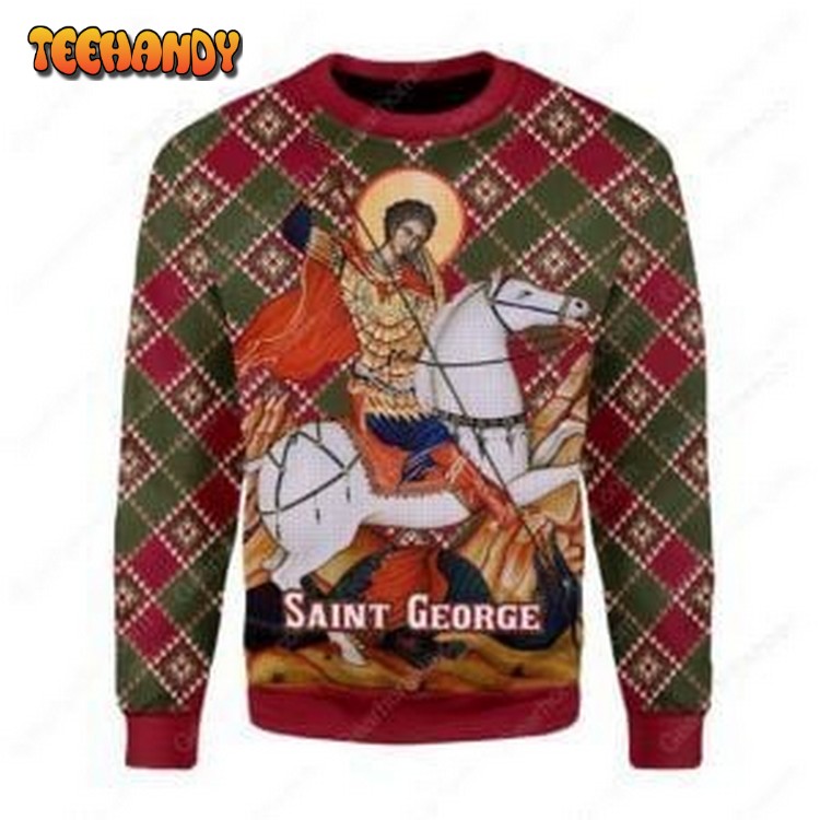 Saint George Ugly Christmas Sweater, All Over Print Sweatshirt