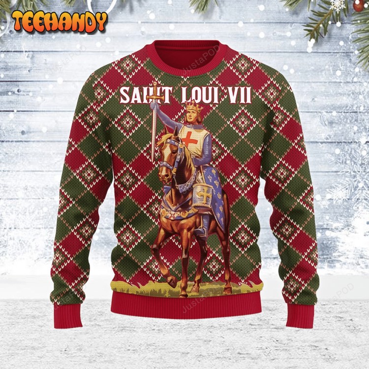 Saint Loui VII Ugly Christmas Sweater, All Over Print Sweatshirt