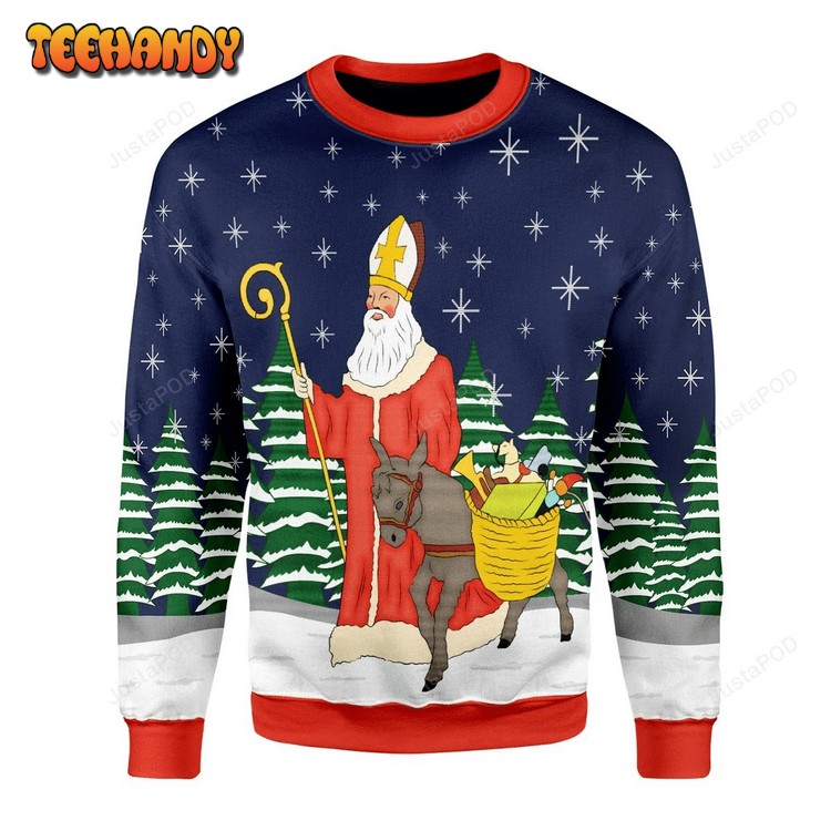 Saint Nicholas Ugly Christmas Sweater, All Over Print Sweatshirt