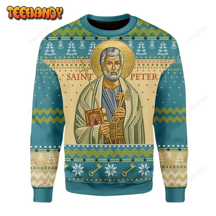 Saint Peter Ugly Christmas Sweater, All Over Print Sweatshirt