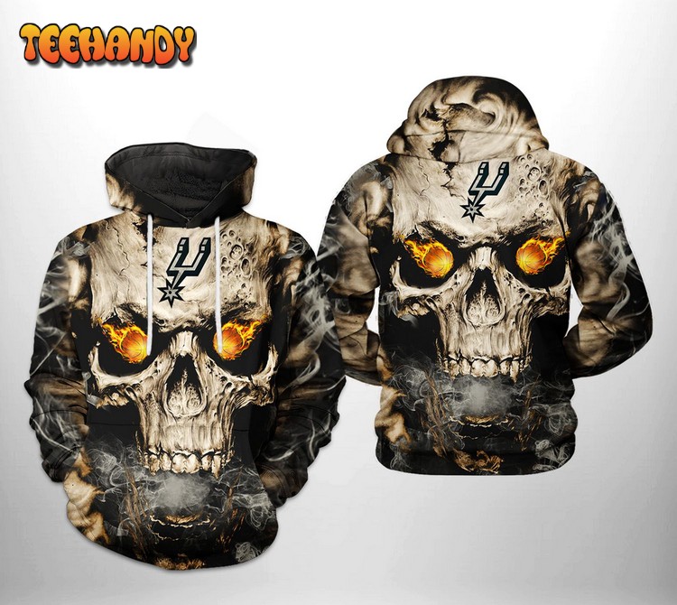 San Antonio Spurs NBA Skull 3D Printed HoodieZipper Hoodie