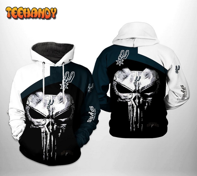 San Antonio Spurs NBA Skull Punisher Team 3D Printed Hoodie