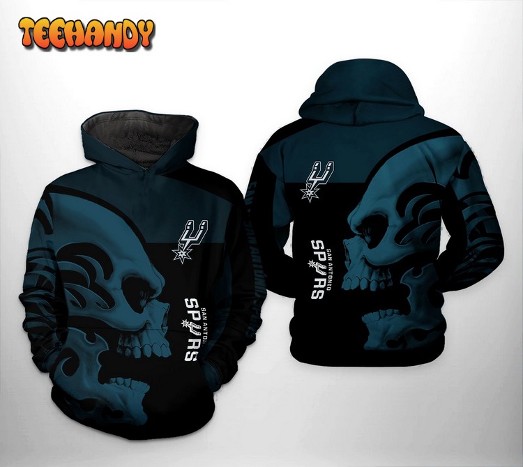 San Antonio Spurs NBA Skull Team 3D Printed Hoodie