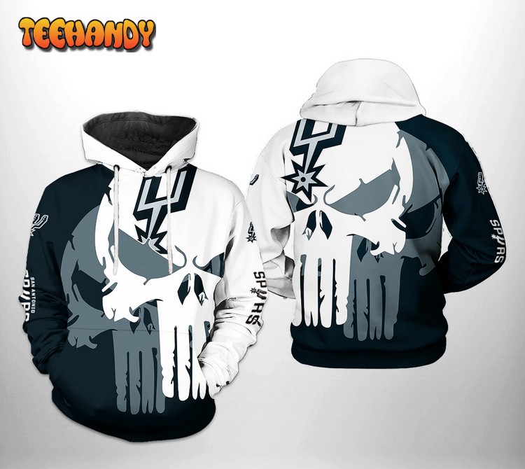 San Antonio Spurs NBA Team Skull 3D Printed Hoodie