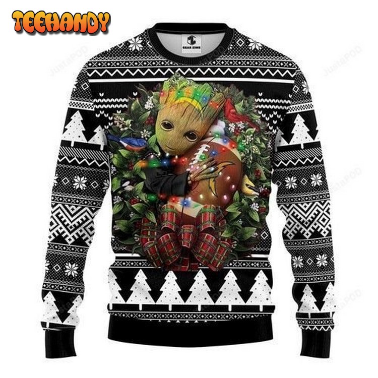 San Diego Chargers Groot Hug Ugly Christmas Sweater