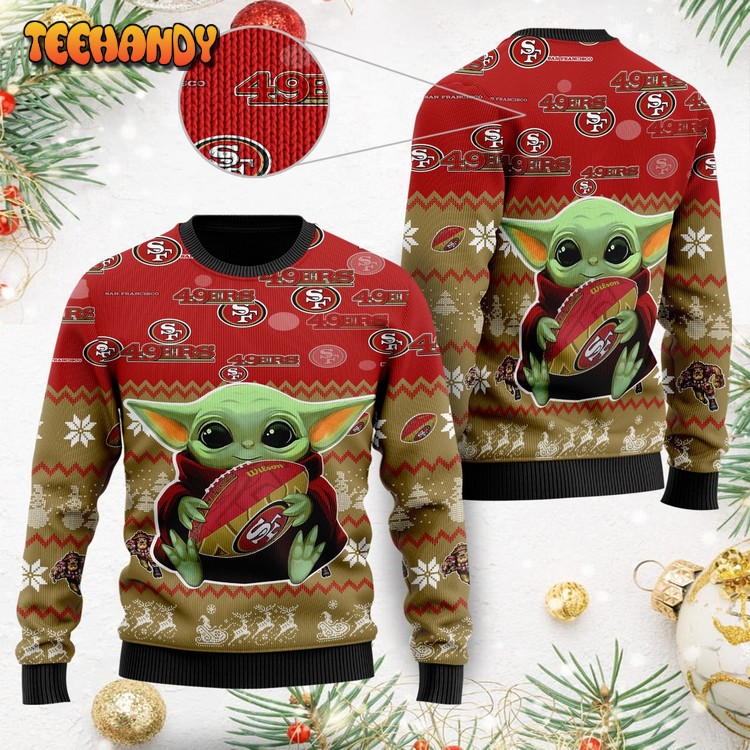 San Francisco 49ers Baby Yoda Ugly Christmas Sweater, Ugly Sweater