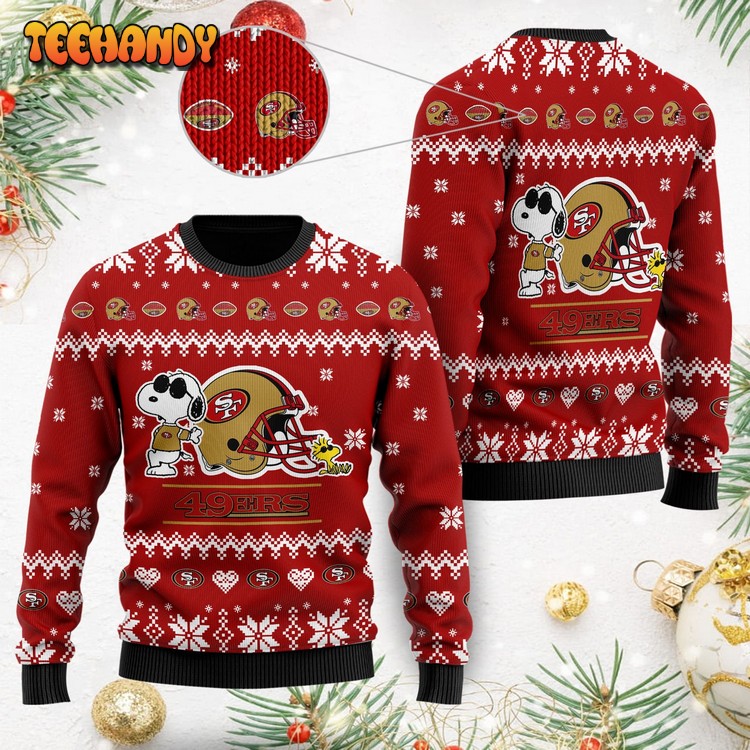 San Francisco 49ers Cute The Snoopy Show Football Helmet 3D Sweater