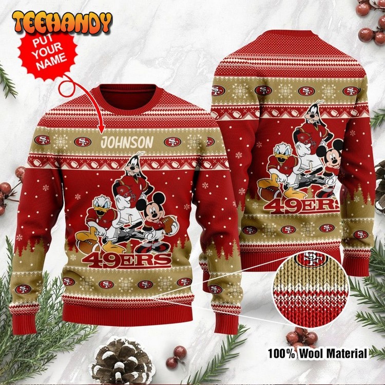 San Francisco 49ers Disney Donald Duck Mickey Mouse Goofy Sweater