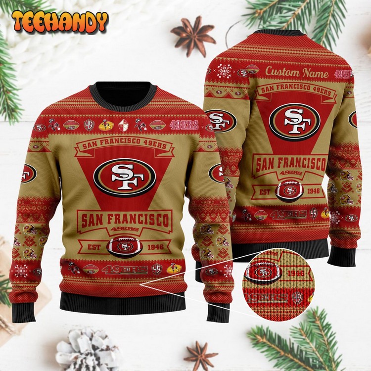 San Francisco 49ers Football Team Logo Personalized Ugly Sweater