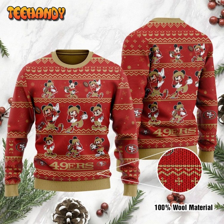 San Francisco 49ers Mickey Mouse Holiday Party Ugly Sweater