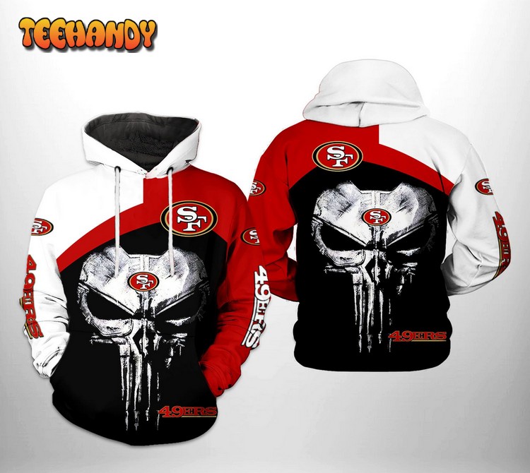 San Francisco 49ers NFL Skull Punisher Team 3D Printed Hoodie