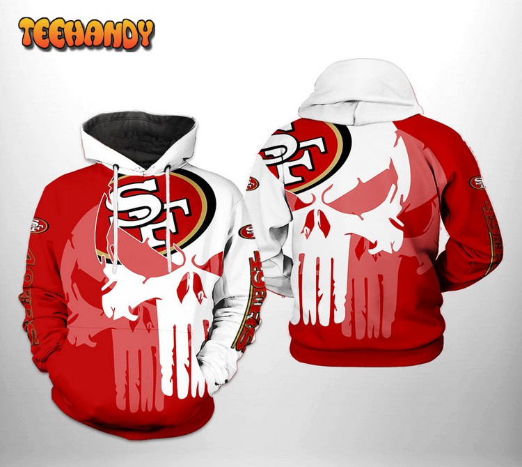 San Francisco 49ers NFL Team Skull 3D Printed Hoodie